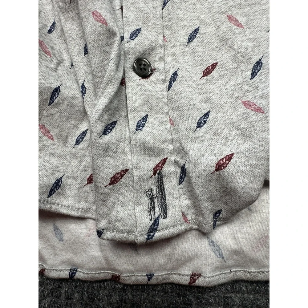 Johnnie-O Featherweight Shirt Mens Large Feather Print Button‎ Up Long Sleeve